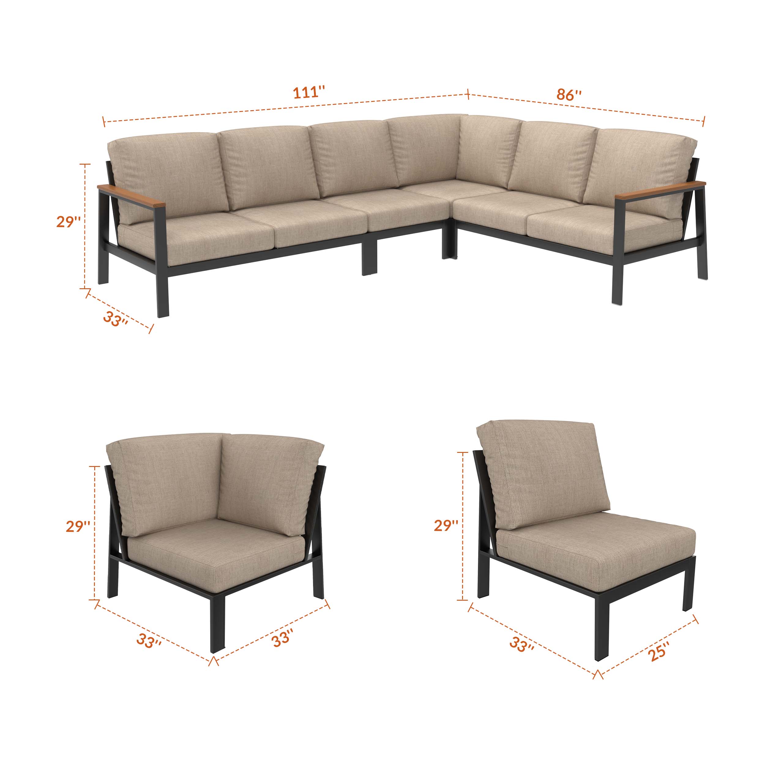 Hanover 5-Piece Modular Patio Set – Flexible Outdoor Design | PatioHQ