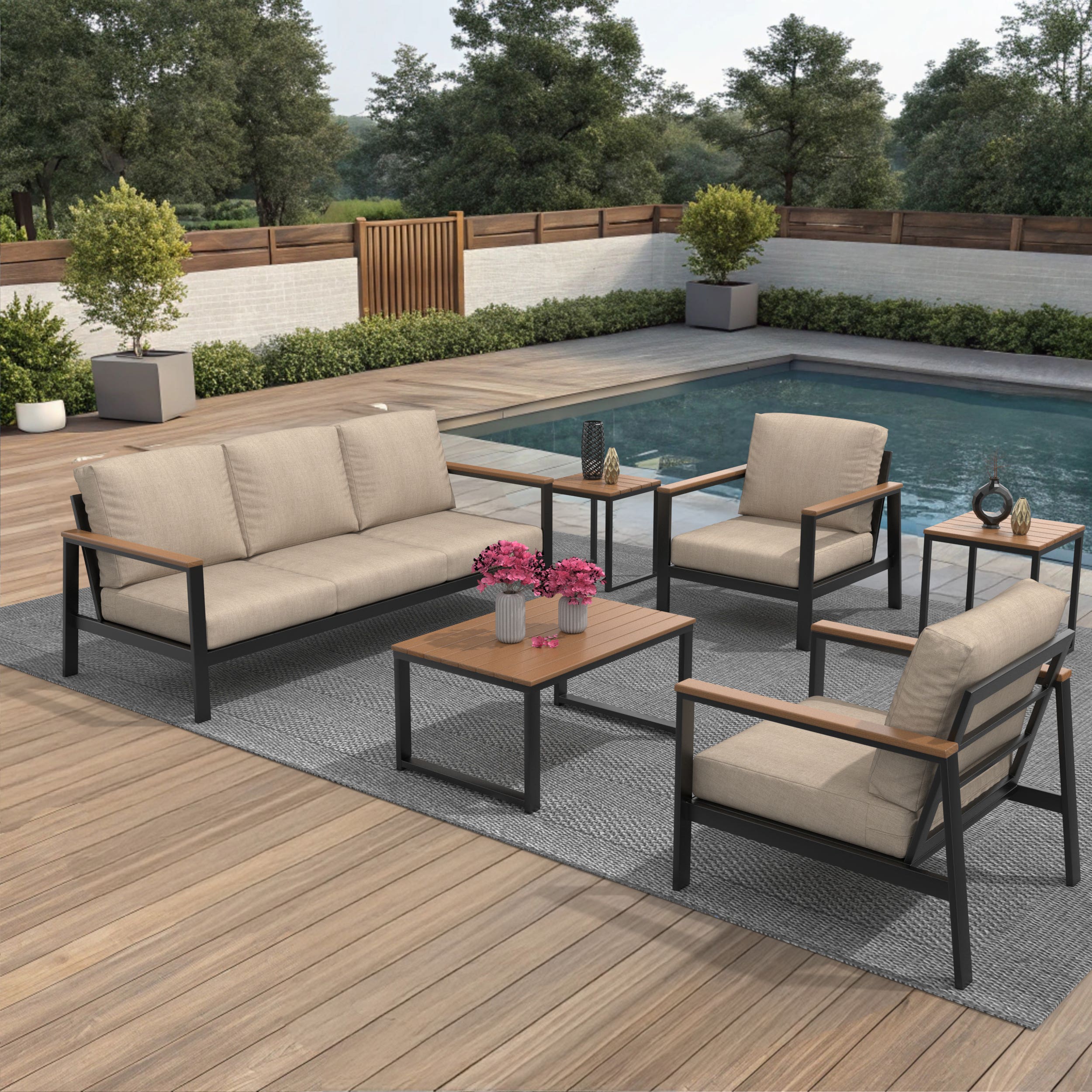 Hanover 6-Piece Seating Patio Set – Modern Outdoor Comfort | PatioHQ