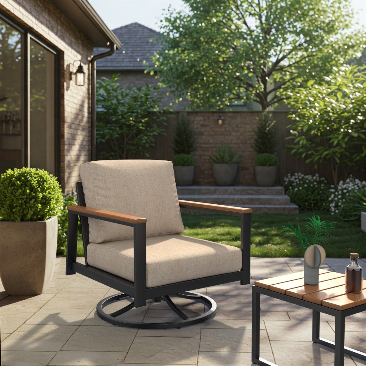 Hanover Patio Swivel Rocking Chair – Smooth Motion, Lasting Comfort